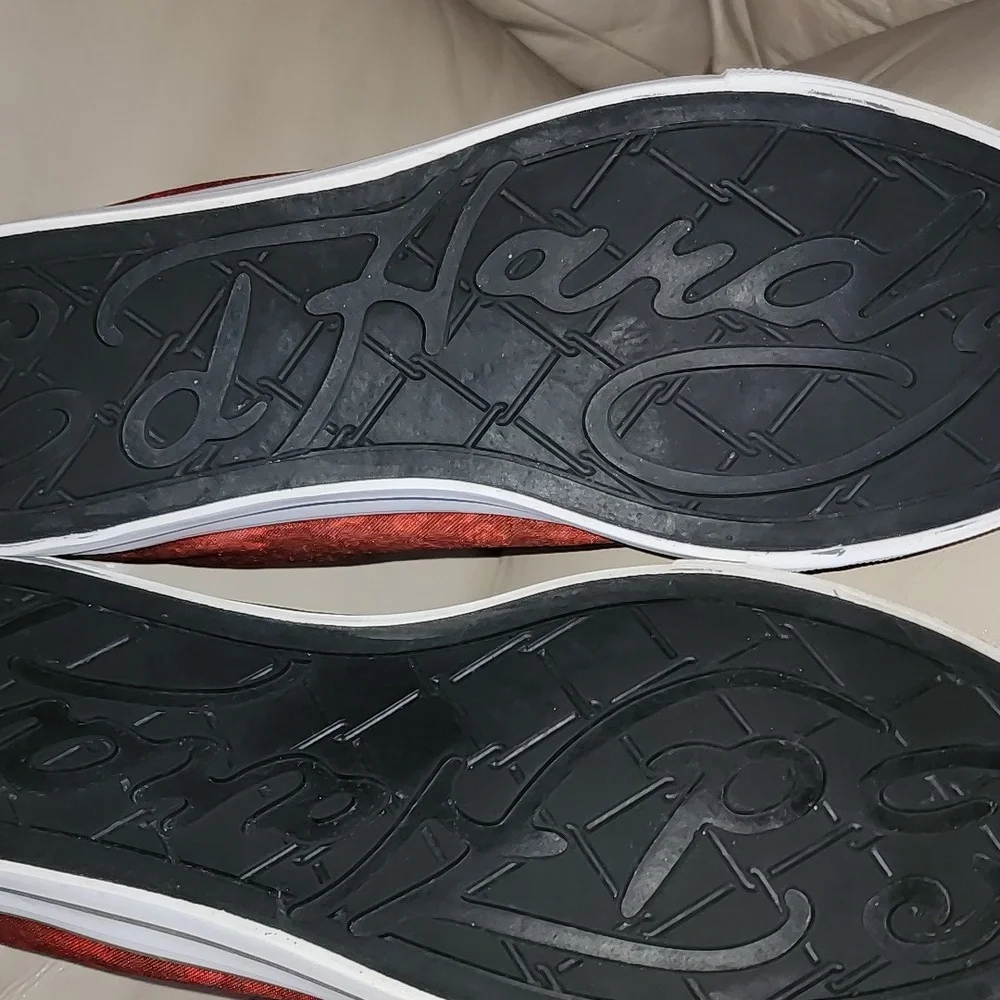 Ed Hardy Men's Red Jet Patterned Sneakers Size 11 Preowned - Picture 11 of 12